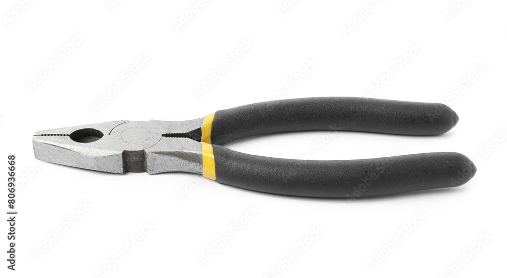 New combination pliers isolated on white. Construction tool New combination pliers isolated on white. Construction tool