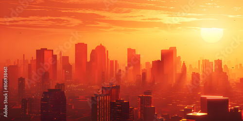Heatwave Hub  Afternoon City Dynamics Reflecting Global Warming Impact