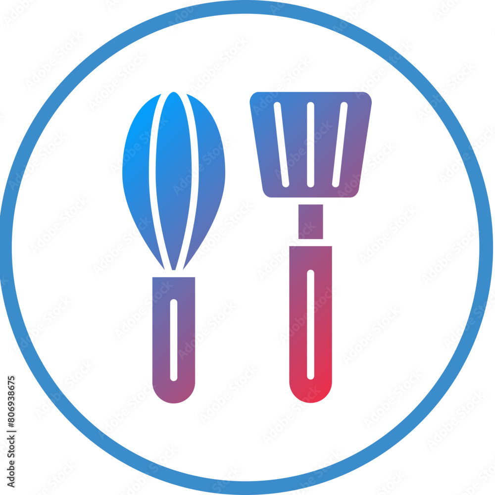 Fototapeta premium Cooking Utensils Icon Style