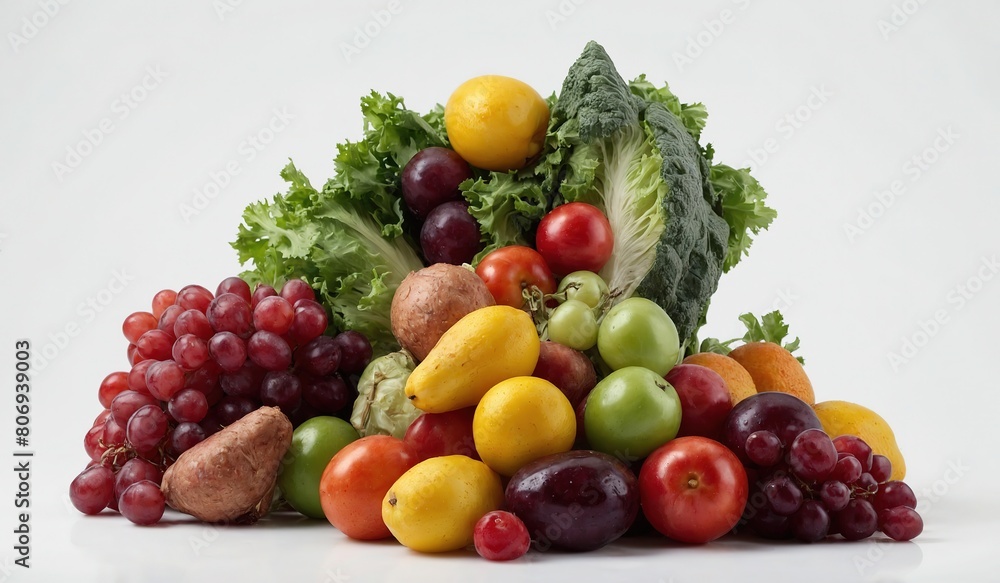  frouts and vigitable a pile of fruit on a white background,,a