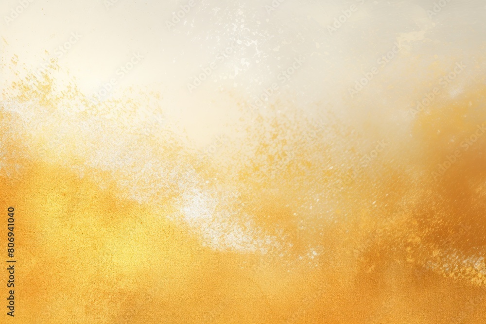 Gold white spray texture color gradient shine bright light and glow rough abstract retro vibe background template grainy noise grungy empty space with copy 