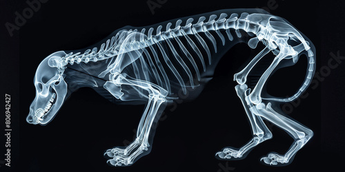 Dog Full Body Skeleton X-Ray Lateral View