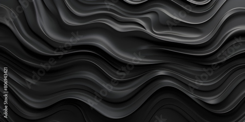 Abstract Black waves Background with Textures rendering of abstract black and white waves.