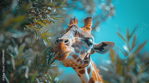 giraffe watercolor painting 