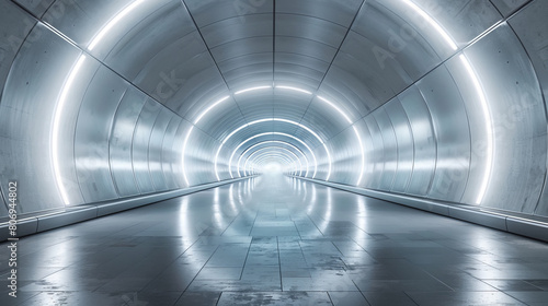 Spacious, stylish empty tunnel for high-end branding mockups.
