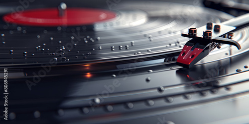 turntable playing record Turntable needle closeup image with background 
