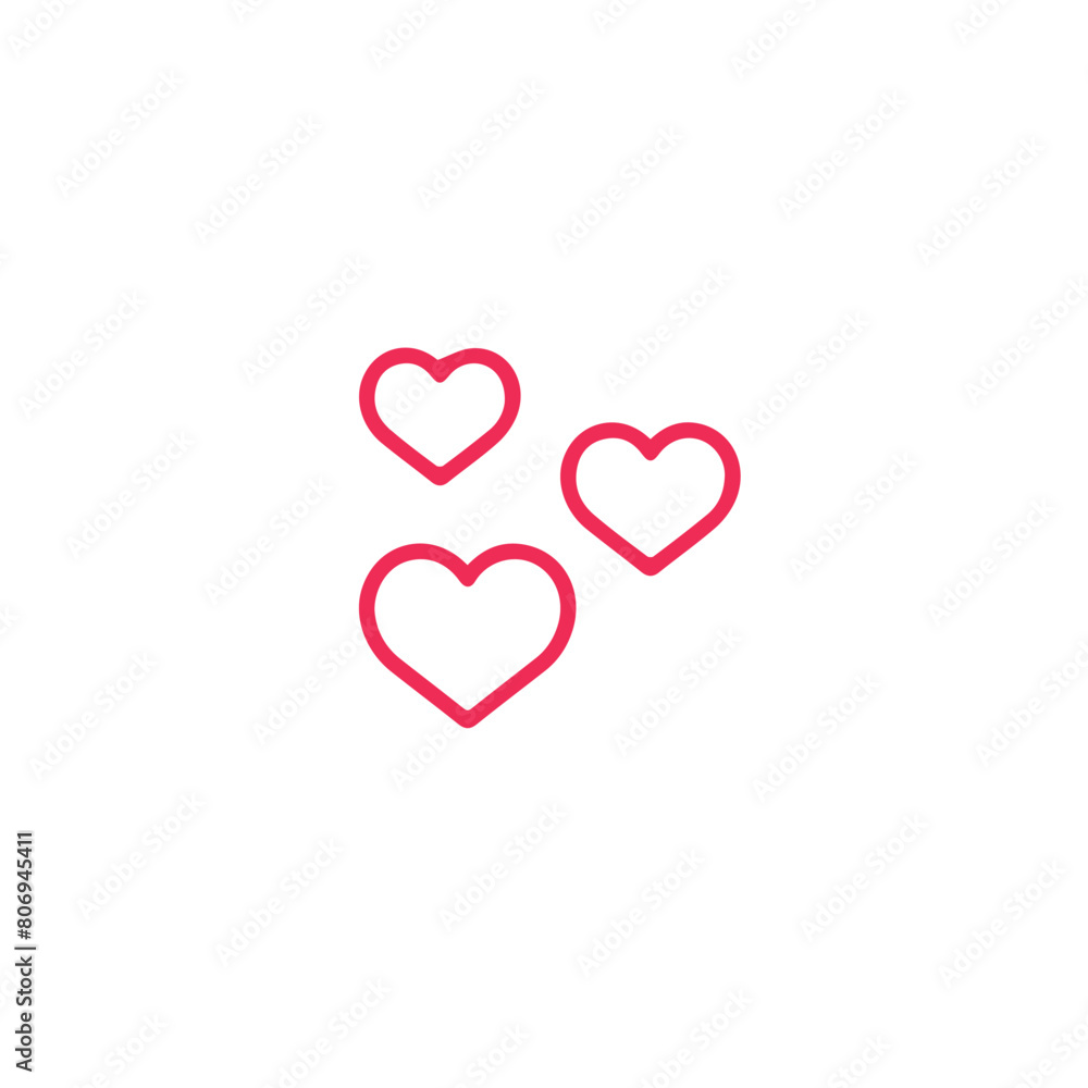 hearts vector line icon , love vector icon , valentine icon