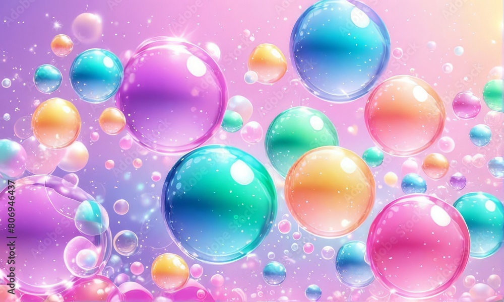 Lush abstract background in bubble style with colorful glow.