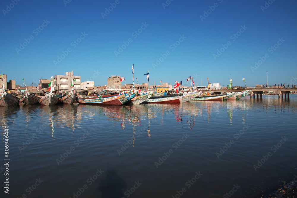 Boats in the port of Saint-Louis, Senegal, West Africa Boats in the port of Saint-Louis, Senegal, West Africa