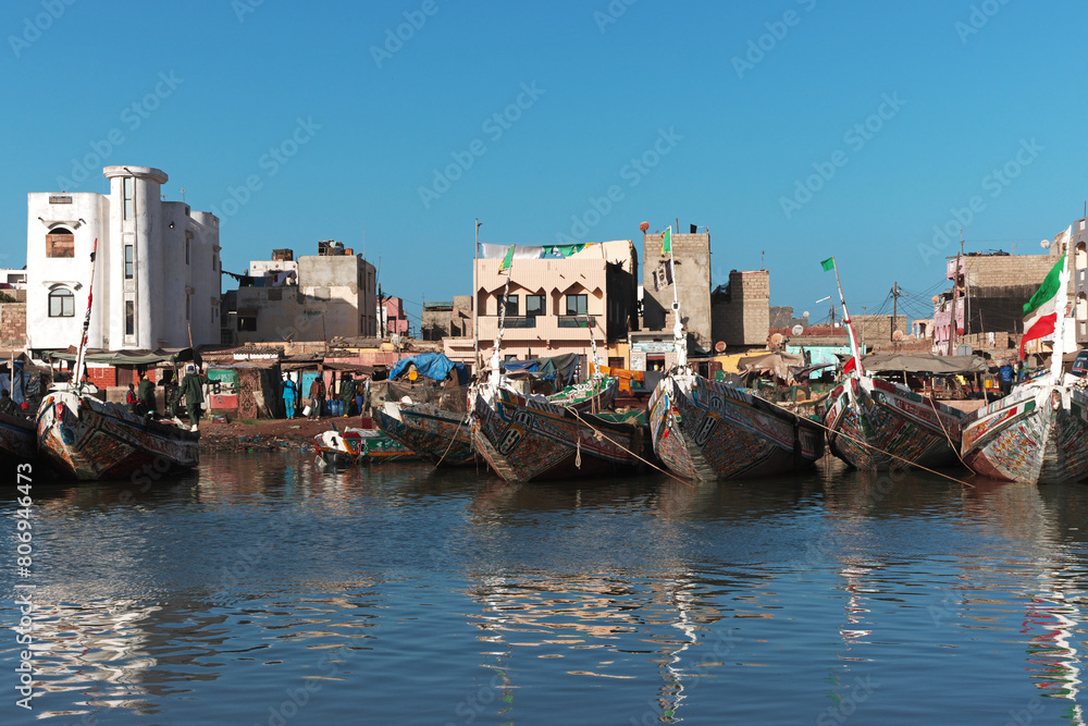 Boats in the port of Saint-Louis, Senegal, West Africa Boats in the port of Saint-Louis, Senegal, West Africa
