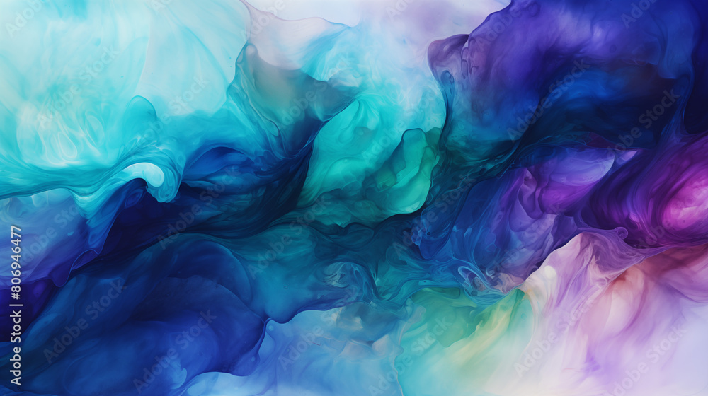 Stunning Fluid Art Background with Blue and Purple Tones