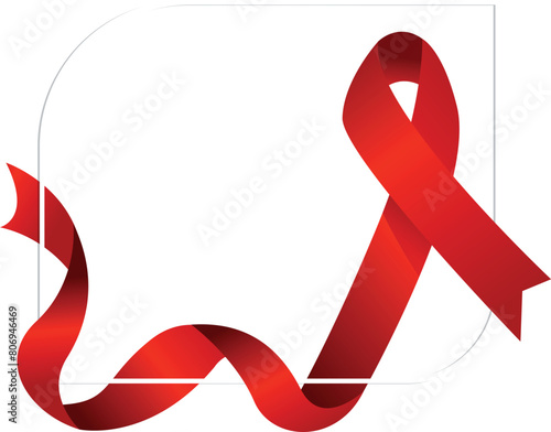 Aids red ribbon. World aids day vector isolated symbol. Illustration of red ribbon, aids health day campaign