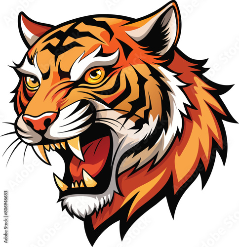 tiger head vector logo  tiger mascot logo  tiger head mascot logo esport design   Wild Tiger  E-sports Game Logo Template