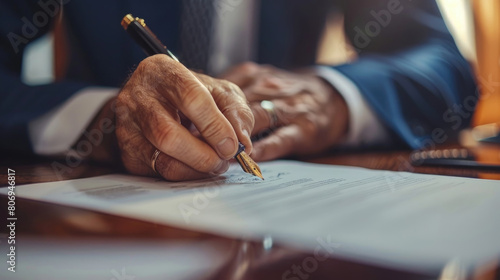 A close-up view of a persons hand writing on a piece of paper with a pen
