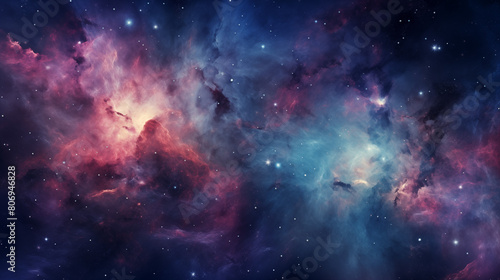 Stunning Digital Nebula in Shades of Purple and Blue