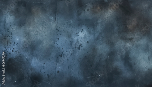 A textured  dark blue and black abstract background with various shades and splatter patterns creating a moody atmosphere