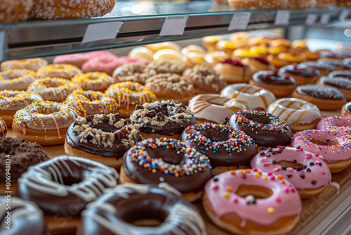 Wallpaper Mural Assorted Donuts Display Case. Generative AI Torontodigital.ca