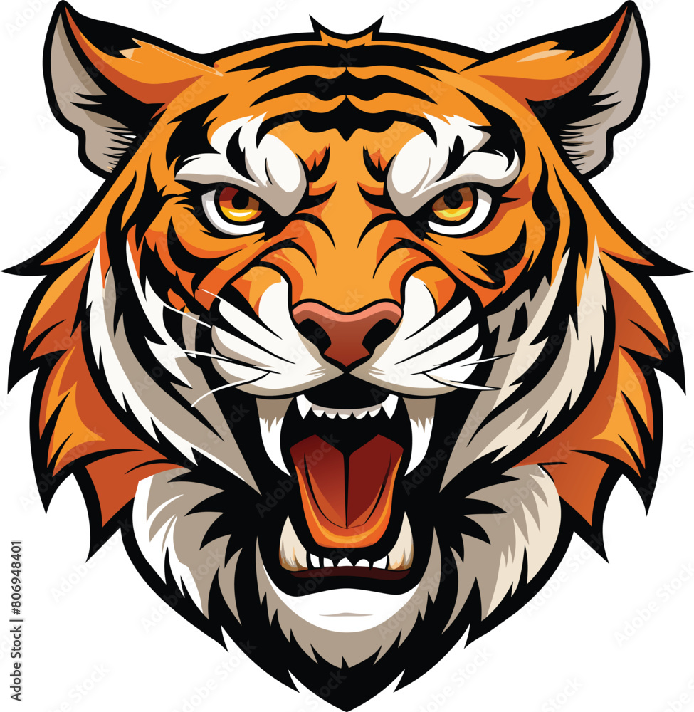 tiger head vector logo, tiger mascot logo, tiger head mascot logo esport design,  Wild Tiger, E-sports Game Logo Template