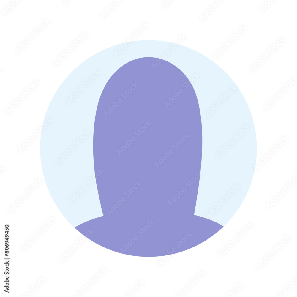 Vector flat illustration in purple-blue gradations. Avatar, user profile, person icon, profile picture. Suitable for social media profiles, icons, screensavers and as a template.