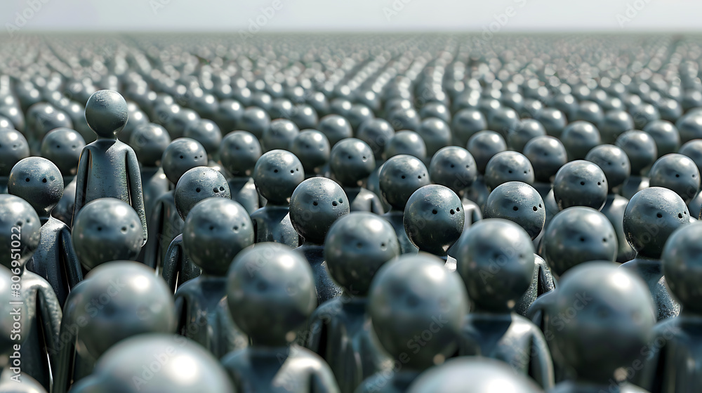 Brilliant talent businessman standing of a large crowd. Group and individuality, difference . Brilliant talent businessman standing of a large crowd. Group and individuality, difference .