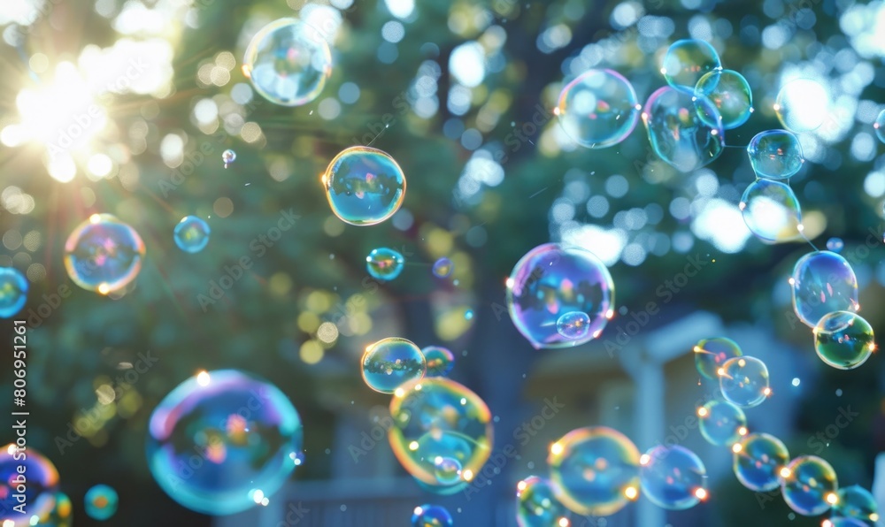 Soap bubbles gleaming in the afternoon Soap bubbles gleaming in the afternoon