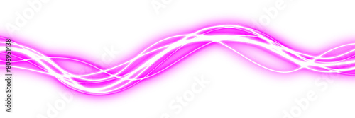 Pink neon line light wave