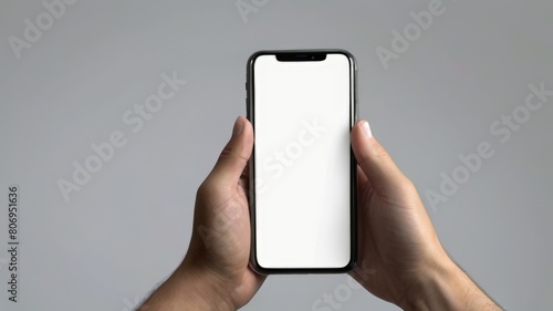 Focused View of Smartphone in Hand Suitable for Mockup