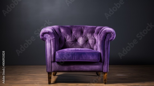 A purple chair contrasting against a wooden floor © FMSTUDIO