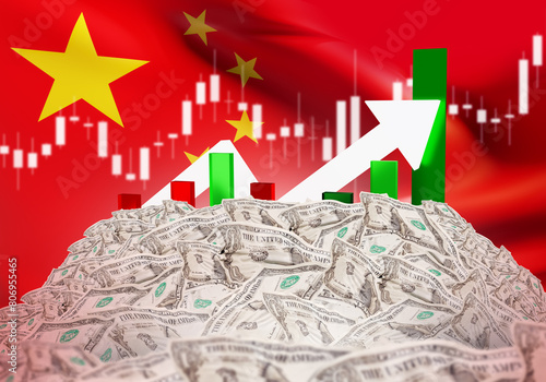 Growth China economy. Pile ...