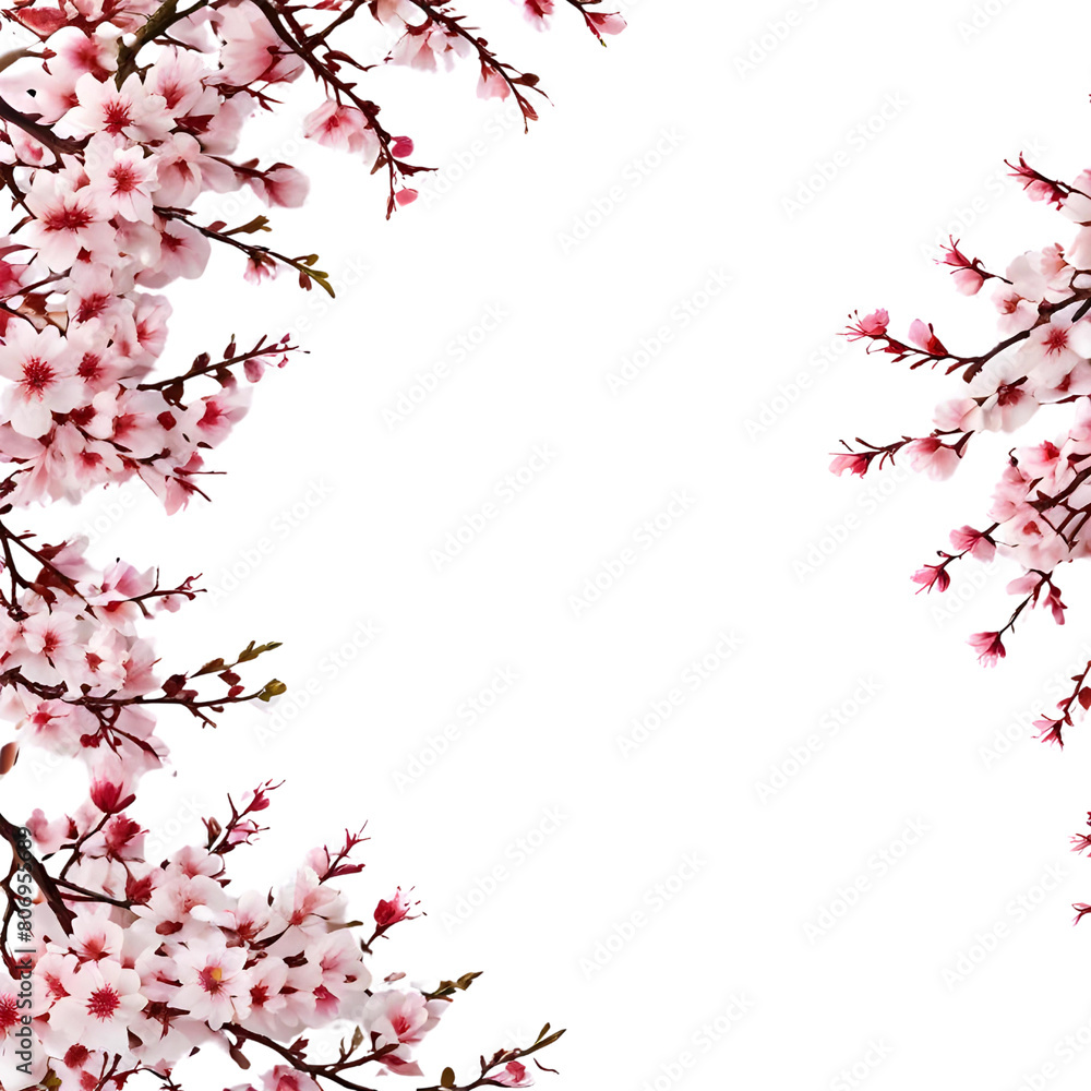 natural border of beautiful cherry blossoms natural border of beautiful cherry blossoms