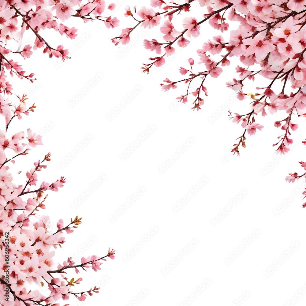 natural border of beautiful cherry blossoms natural border of beautiful cherry blossoms