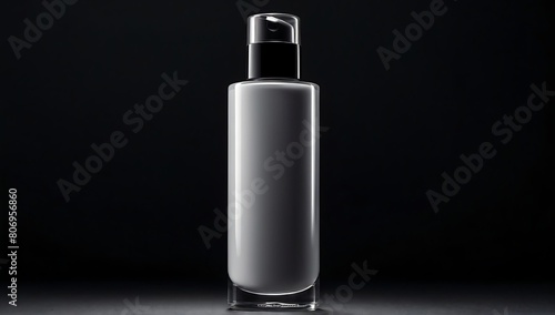 Blank cosmetic packaging mockup. isolated on black background.