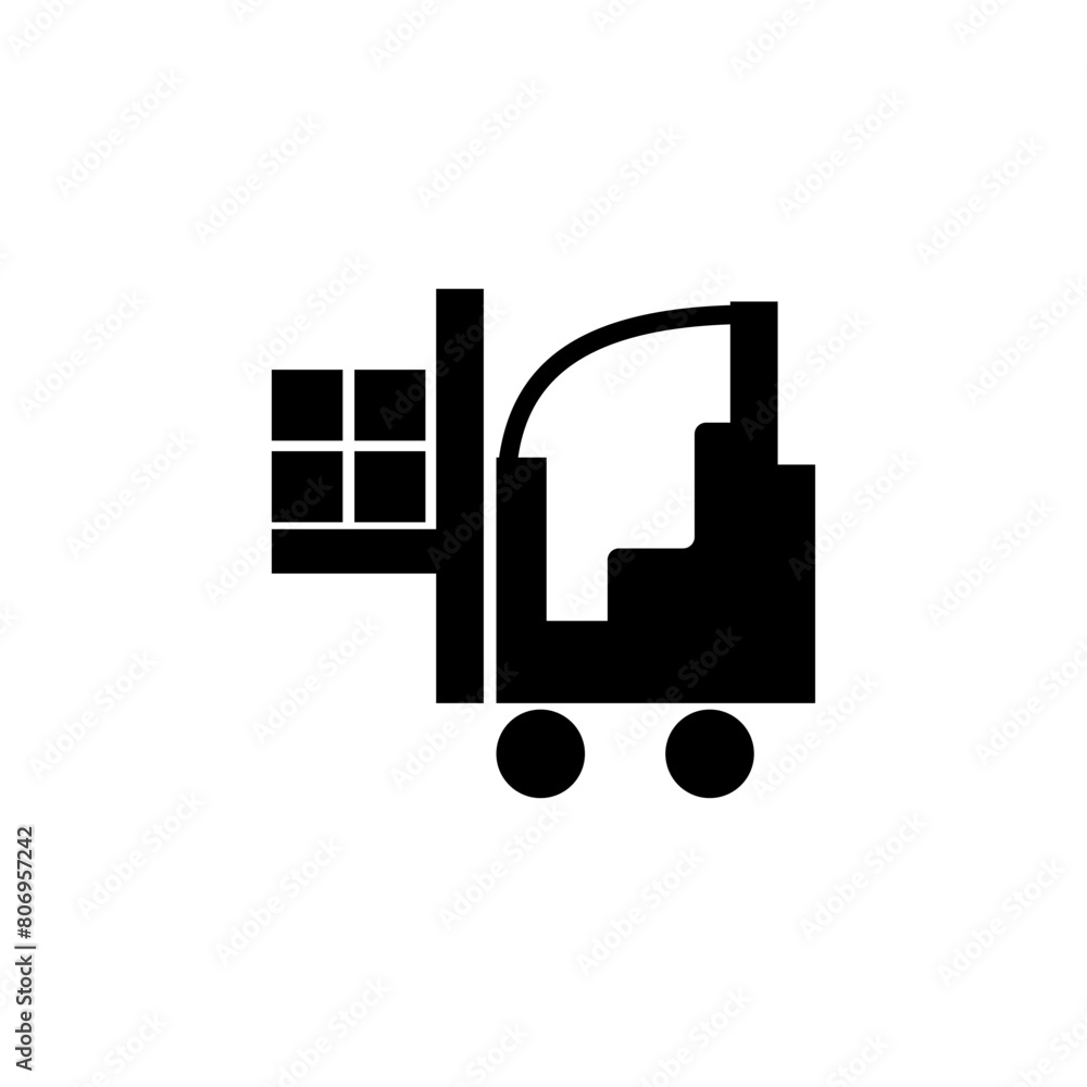 Loader icon, Forklift flat vector icon. Simple solid symbol isolated on white background. Loader icon, Forklift sign design template for web and mobile UI element Loader icon, Forklift flat vector icon. Simple solid symbol isolated on white background. Loader icon, Forklift sign design template for web and mobile UI element