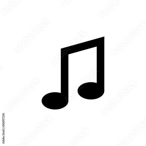 Music Note, Song Melody flat vector icon. Simple solid symbol isolated on white background. Music Note, Song Melody sign design template for web and mobile UI element