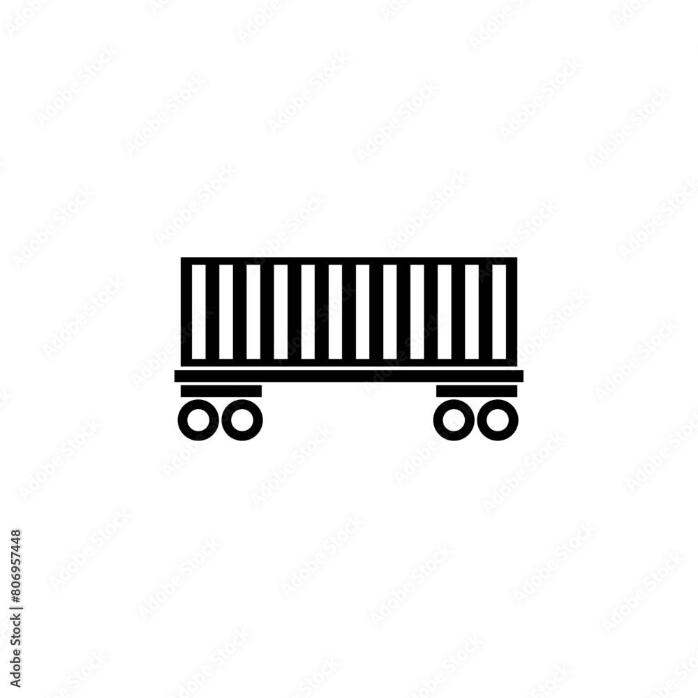 Cargo Wagon, Rail Car flat vector icon. Simple solid symbol isolated on white background. Cargo Wagon, Rail Car sign design template for web and mobile UI element Cargo Wagon, Rail Car flat vector icon. Simple solid symbol isolated on white background. Cargo Wagon, Rail Car sign design template for web and mobile UI element