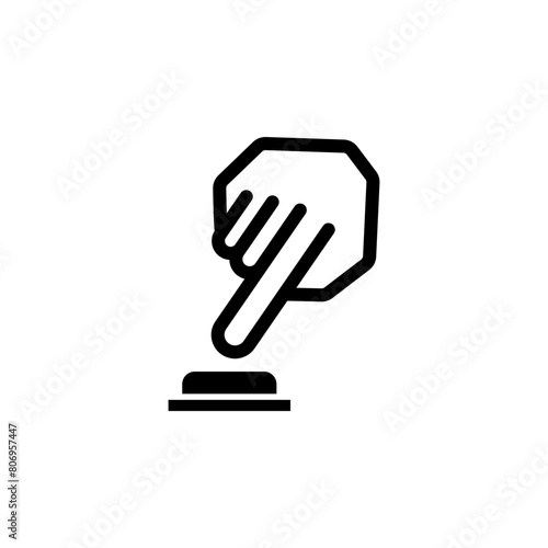 Finger Pressing Button, Push Button flat vector icon. Simple solid symbol isolated on white background. Finger Pressing Button, Push Button sign design template for web and mobile UI element