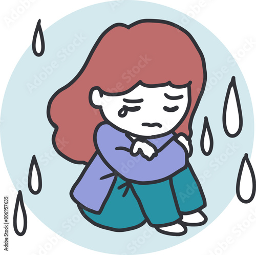 Emotional Deluge A Young Heart Overwhelmed Vector