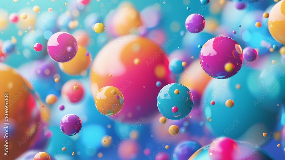 colorful 3d abstract spheres floating in space modern artistic composition colorful 3d abstract spheres floating in space modern artistic composition