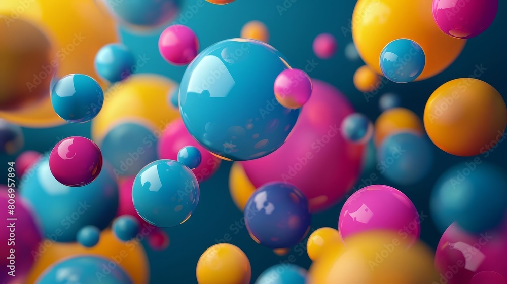 colorful 3d abstract spheres floating in space modern artistic composition colorful 3d abstract spheres floating in space modern artistic composition
