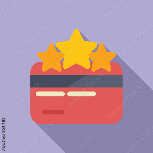 Loyalty program bonus card icon flat vector. Online benefit. Client customer