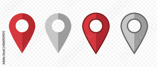 Map pin. Location pin icon. Map markers. Gps pointer. Route search
