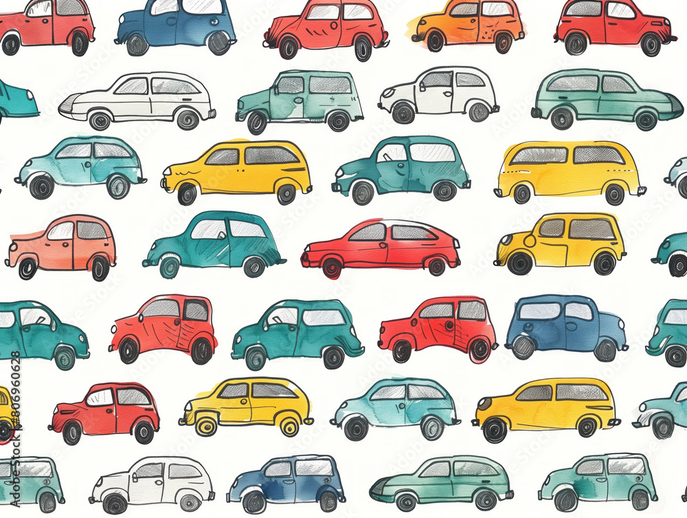 Let your creativity shine with a playful hand-drawn car design perfect for kids' fabrics, especially for boys. Unleash your imagination and have fun with this fun pattern! Let your creativity shine with a playful hand-drawn car design perfect for kids' fabrics, especially for boys. Unleash your imagination and have fun with this fun pattern!