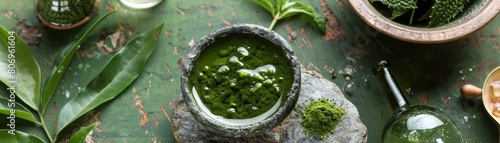 Indian Ayurvedic ingredients like tulsi neem amla and aloe vera 