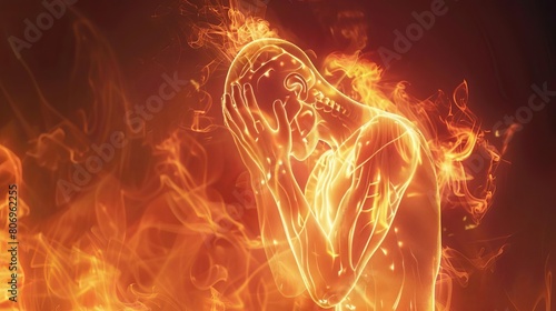 a person suffering from heat stroke, emphasizing the dangers of heat-related illnesses