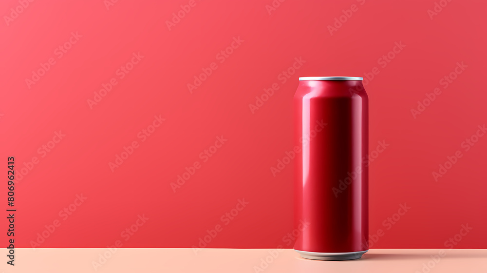 Red beverage can with copy space Red beverage can with copy space