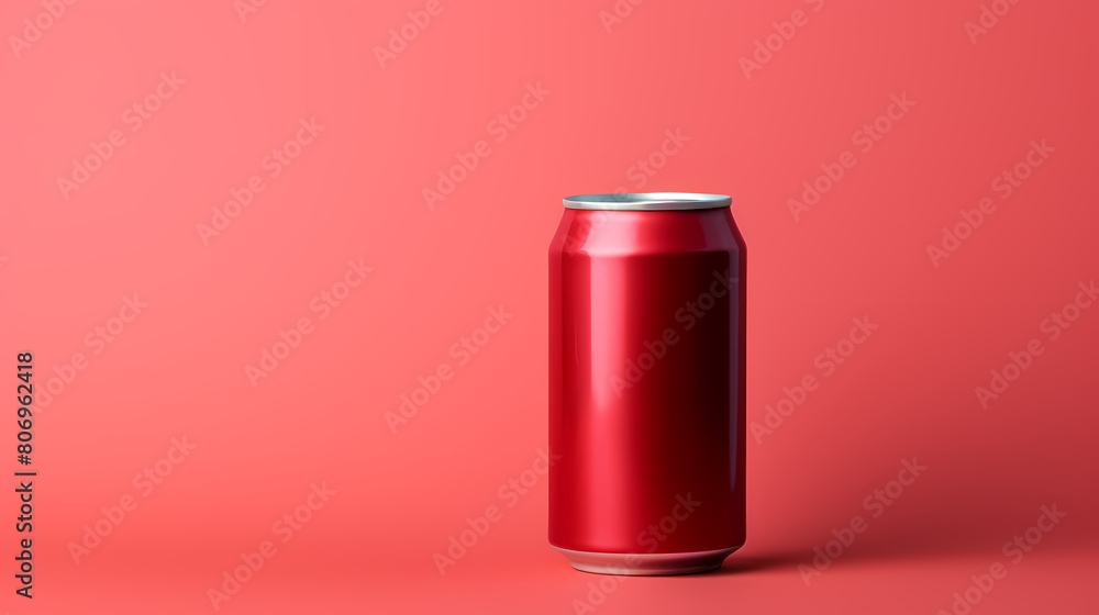 Red beverage can with copy space Red beverage can with copy space