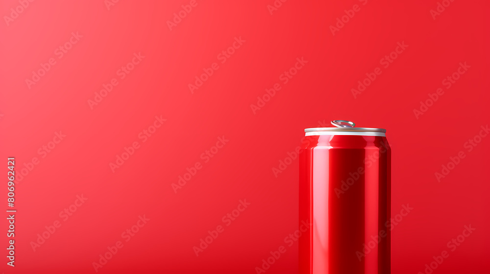 Red beverage can with copy space Red beverage can with copy space