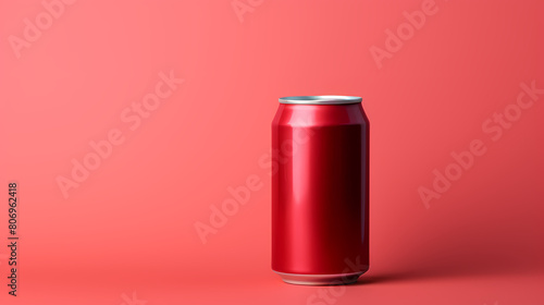 Red beverage can with copy space