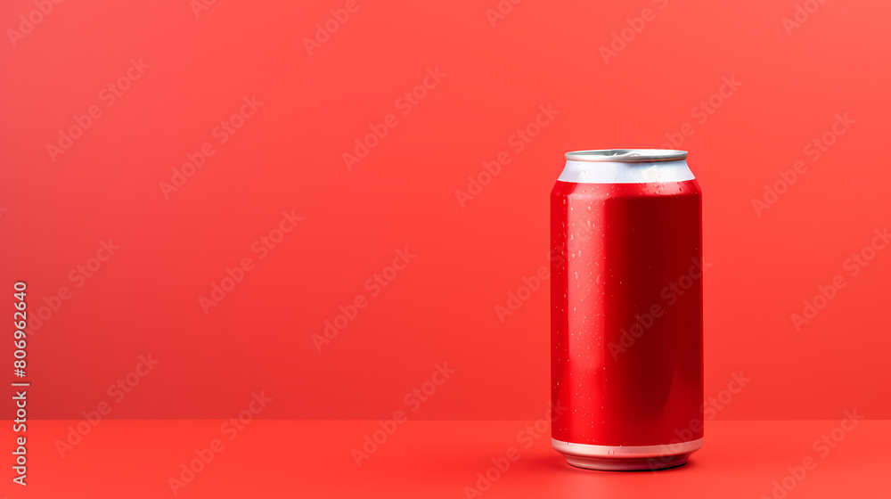 Red beverage can with copy space Red beverage can with copy space