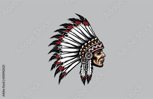Indian vector illustration flat design logo